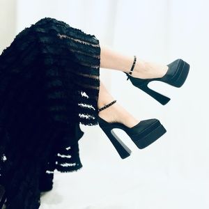 Black Platform Mary Jane Shoes